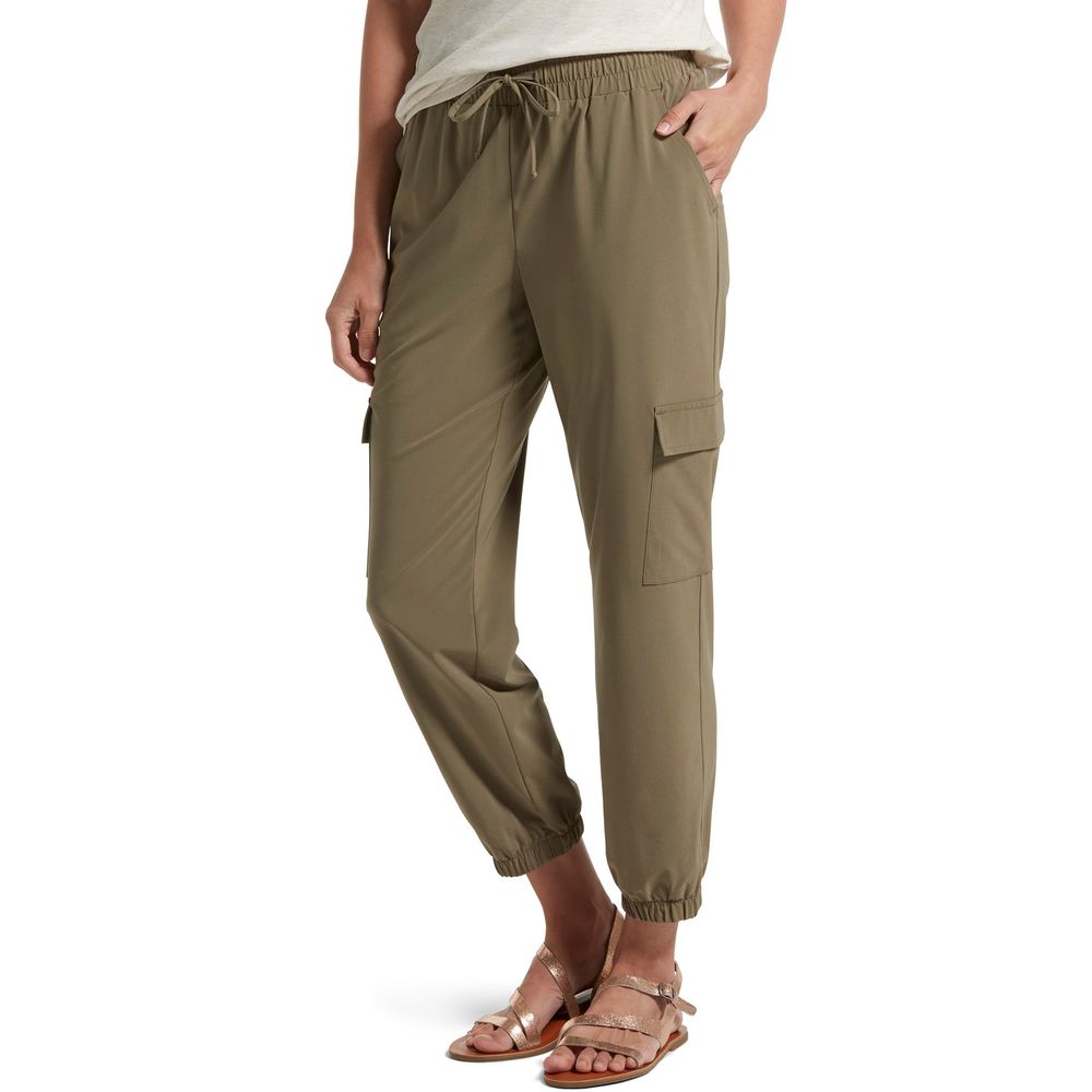 Hue Women's Travel Utility High Waist Cropped Straight Leggings